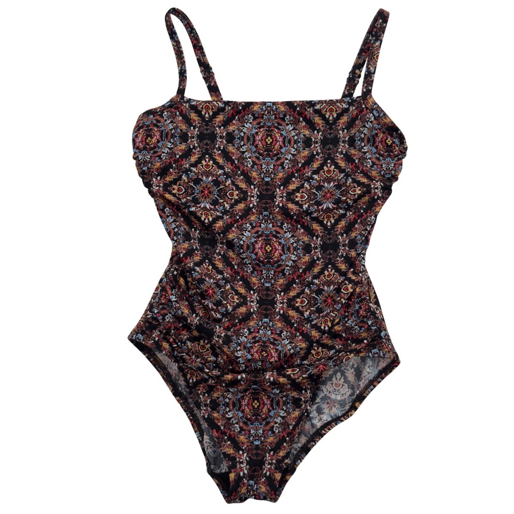 Miraclesuit Boho Swimsuit 10 Blk Kara One Piece Geometric Underwired Slimming
